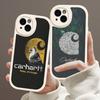 Кожаный чехол для телефона C-Carharttes LOGO для IPhone 16 15 14 13 12 11 Pro Max Plus Ударопрочный чехол
