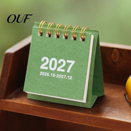 Artistic Office Stationery Supplies Mini Desk Calendar 2026-2027, Oct 2026 to Dec 2027 Standing Flip Small Practical Gift for Students Professionals