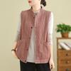 Spring Corduroy Vest Jacket Literary Casual Sleeveless Vest Women