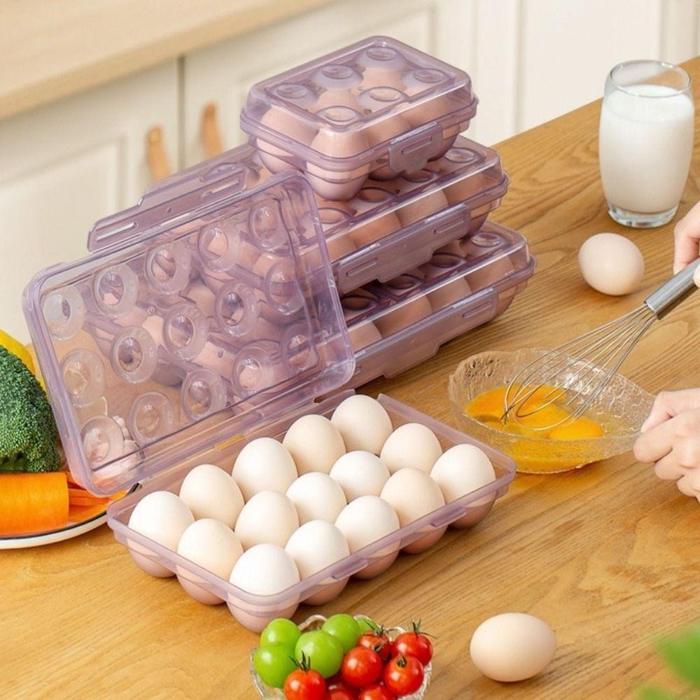 Plastic Refrigerator Egg Organizer 6/15/24 Grids Eggs Case Multipurpose Egg Protector Hiking