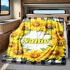 Sunflower Customize Your Name Rv Blanket Comfortable Soft Lightweight All Season Multipurpose Blanket For Travel Camping Picnics Sofa Rv Bed Living