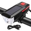 Bicycle USB Rechargeable 3 Modes Solar Light Horn Bike Headlight Cycling Lamp