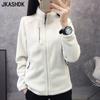 Spring Autumn Women's Fleece Jacket Fleece Plus Velvet Thickened Stand-up Collar Cardigan Outdoor Sports Warm Sweater Top Hoodies and Sweatshirts