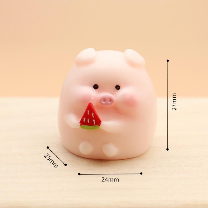 Resin Ornaments Cute Cartoon Pig Doll Ornaments Mini Home Figurines Miniatures Desktop Decor Car Ornament Decoration Accessories