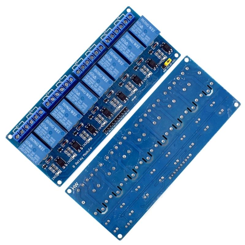 Multi Platform Supported 8 Channel Relays Module Relays Expansion Board 8-Way for Intelligent Home Developers 5V/12V/24V