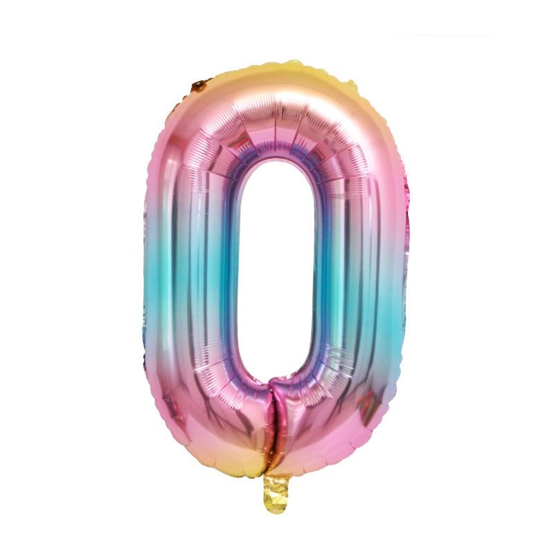 16-Inch Us Version Of Thin Body Digital Birthday Party Decoration Props Decoration Aluminum Film Balloon Digital