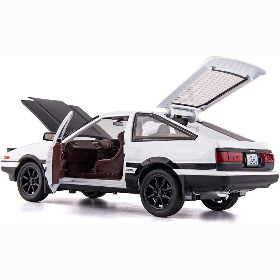 Масштаб 1/24 Toyota AE86, начальная модель D, большой игрушечный автомобиль, игрушечный автомобиль из цинкового сплава со звуком и светом для детей, подарок для мальчиков и девочек