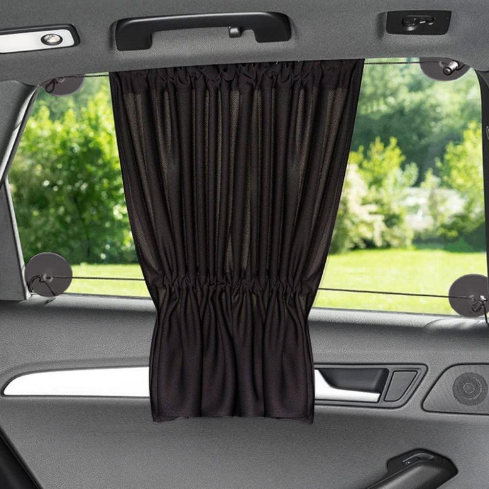 2Pcs With Suction Cup Car Curtain Sun Protection Side Window Curtain Car Interior Accessories