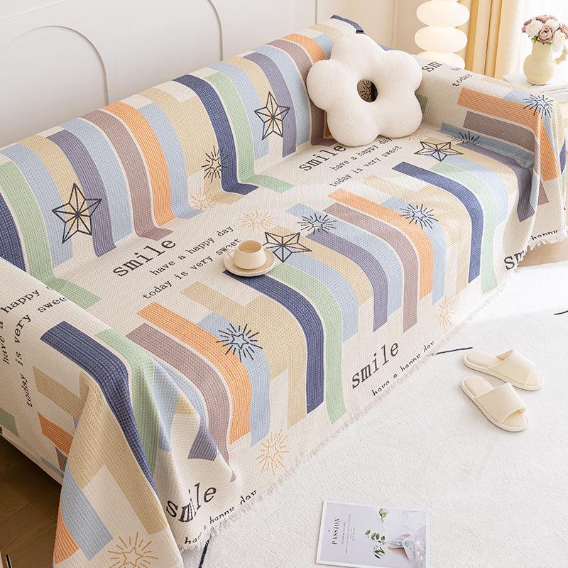 Modern Fashion Cotton Sofa Cover Cloth Full Covered Living Room One-Piece Sofa Cover Towel Dustproof Four Seasons Universal