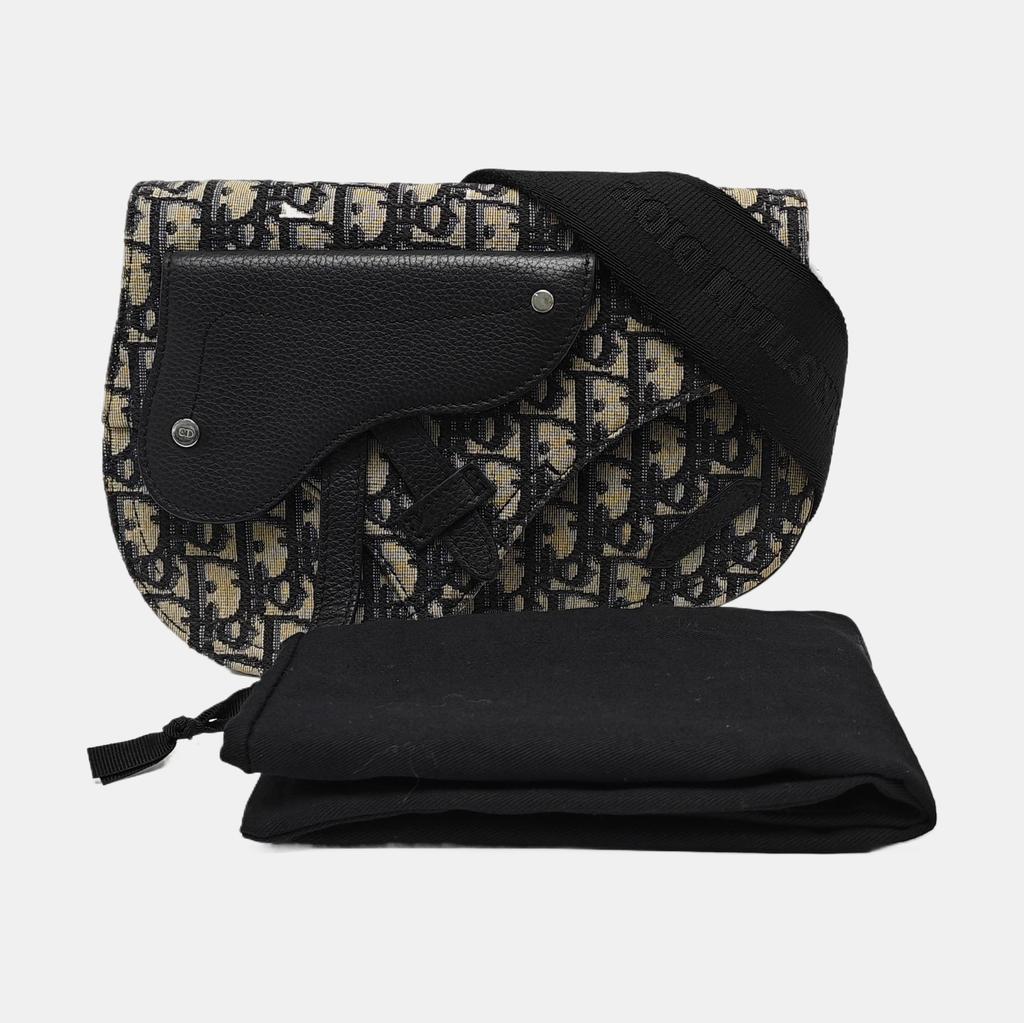 [Pre-Owned] Saddle Monogram Embroidered Leather Saddle Bag - Very Good #CE4WGB