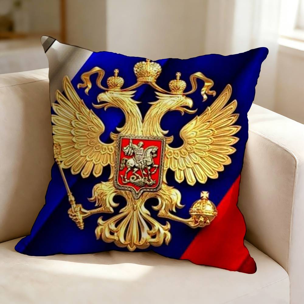 Russian flag Square DoubleSided printed Pillow Case Bedroom Bedside Pillow Sofa Cushion Cover