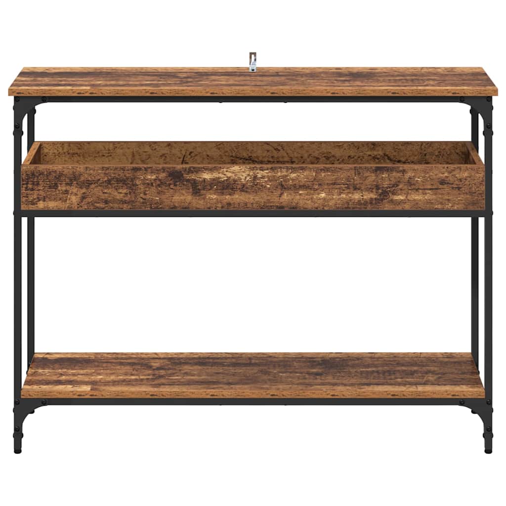 Console Table with Shelf Reclaimed Wood Look 100 x 29 x 75 cm Wood Based Material