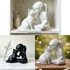 Plastic Girl Cat Friendship Statues Unique Desktop Cat Figurine Girl Cat Ornaments  Living Room