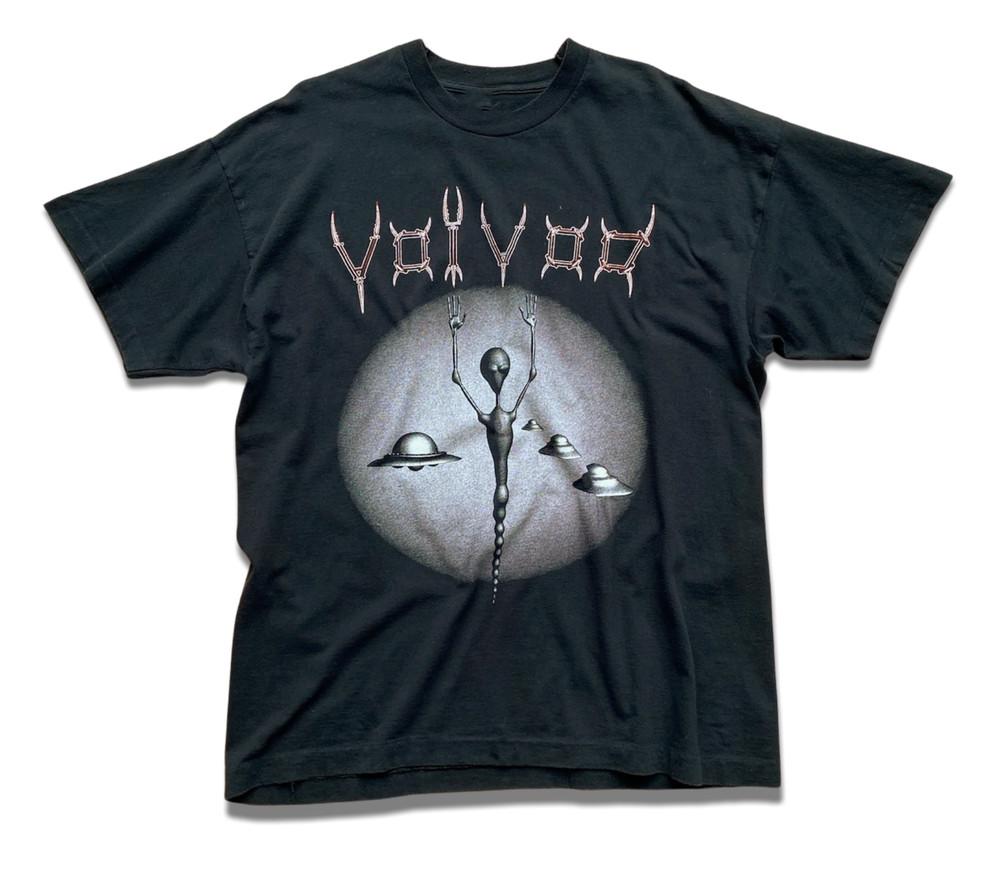 Винтажная футболка с туром музыкальной группы Voivod, хлопок, черная, все размеры, унисекс, классическая, BL080