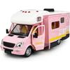 Camper RV игрушки для дома на колесах, литой под давлением металлический автомобиль, ролевые игры, модель с откатом, двери и навес автомобиля, открытый свет, звук, подарки на день рождения для детей ясельного возраста