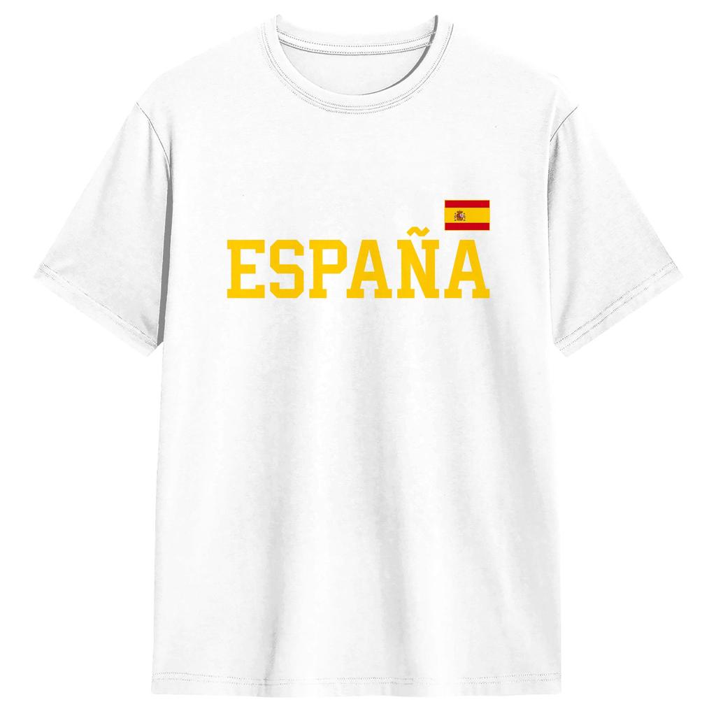 Spain Spanish Flag T Shirt For Unisex 100 Cotton Vintage Tshirts Round Collar Tee Shirt Short Sleeve Tops Party