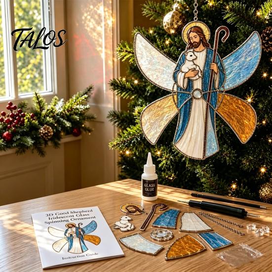 Relaxing Handcraft Gifts Christian Suncatcher DIY Kit, Stained Glass Style Religious Sun Catcher, Gift for Baptism Iridescent Hanging Ornament Window