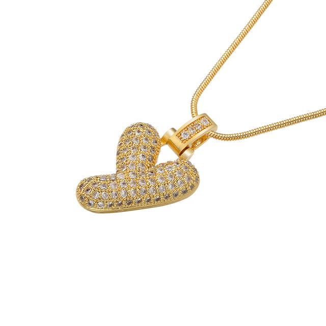 ZHUKOU high quality crystal brass gold letter necklace for ladies good friends couple birthday gift model: VL34