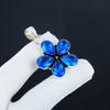Изящная подвеска из драгоценного камня London Blue Topaz Silver из стерлингового серебра 925 пробы - цветочный дизайн ручной работы, повседневная бижутерия, праздничный наряд, подарок