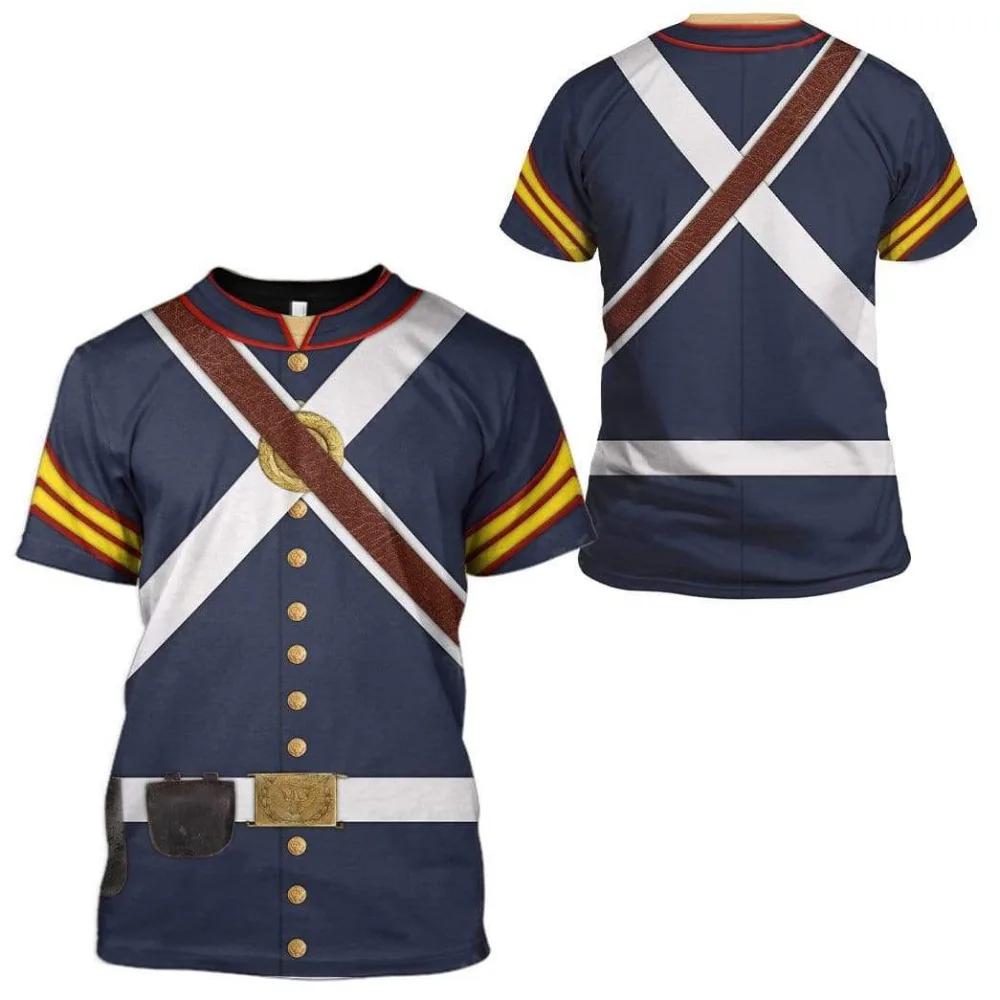 Футболка для мужчин, женщин, мальчиков и девочек, 3D принт, известные исторические деятели, Наполеон Бонапарт, модные топы в стиле милитари