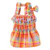 Korean Version of Cat Spring and Summer Princess Style Colorful Vacation Style Plaid Suspender Skirt Dog Dress Pet Clothes