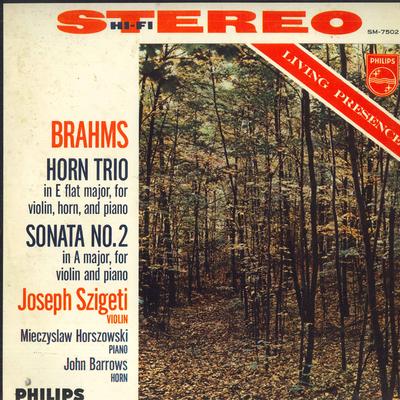 LP Запись ДЖОЗЕФ СИГЕТИ, МЕЧИСЛАВ ХОРШОВСКИЙ - Брамс: Трио для валторны ми-бемоль мажор / SM7502 PHILIPS Япония Классика Б/У