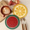 Round Fruit Coasters Creative Natural Rubber Water-absorbent Non-slip Mats Simple Easy To Take Care of High Temperature Coaster