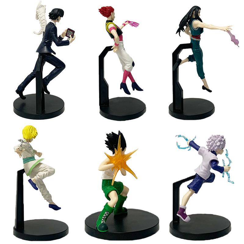 Hunter X Hunter Набор из 6 фигурок персонажей аниме Гон Киллуа Курапика Хисока Хролло Иллуми ПВХ Коллекционная модель Игрушки Подарки В наличии