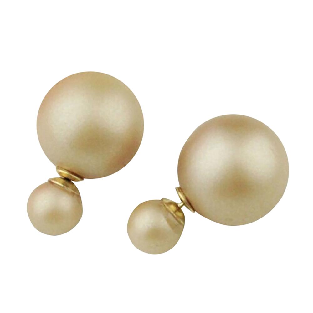 1 пара очаровательных красивых двойных бусин, серьги-гвоздики в подарок