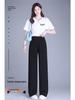 Women's Drapey Slim-Fit Trousers: Fashionable Loose Straight-Leg for Petite, Spring & Autumn