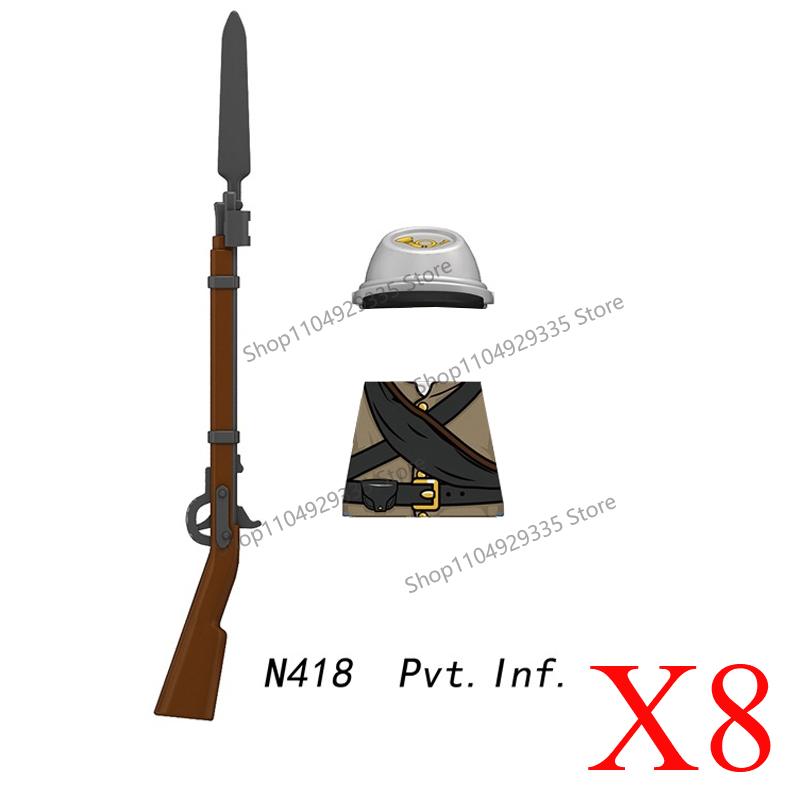 MOC Military Soldier Building Blocks US Infantry West Cowboy Soviet Army Police Game Character Arthur Morgan Gun Bricks Toy Gift