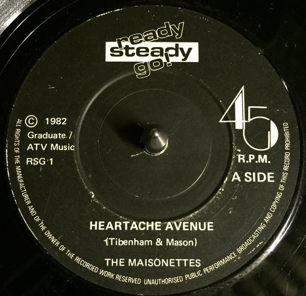 7-дюймовая пластинка MAISONETTES Heartache Avenue RSG1 Ready Steady Go 1982 UK Rock Б/у