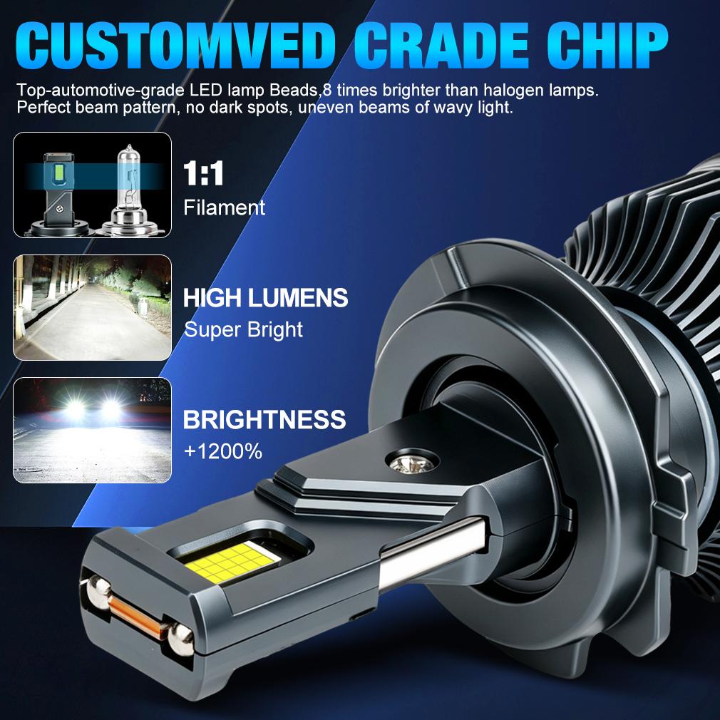 2 шт. H1 H4 H7 LED Canbus H8 H11 Turbo LED Лампы для фар 130 Вт 60000 лм 12 В 24 В 6000 K Белый Автомобильный Двойной Медный Трубчатый Светильник