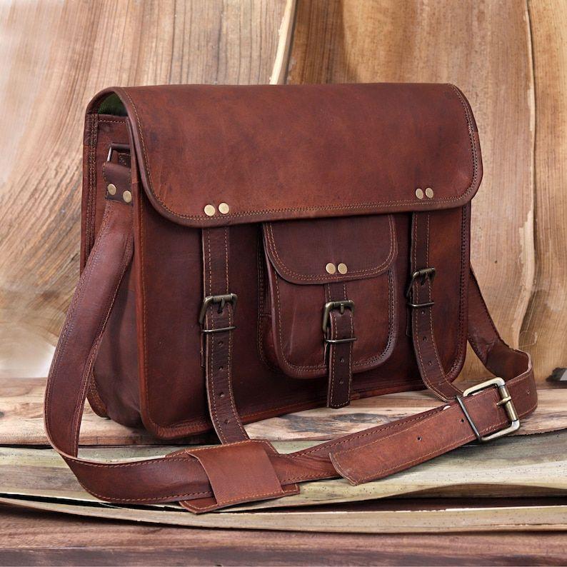 Leather Messenger Bag Satchel Shoulder Bag for Men and Women Office Laptop Bag Personalized Gift for Him Travel Bag Crossbody Bag