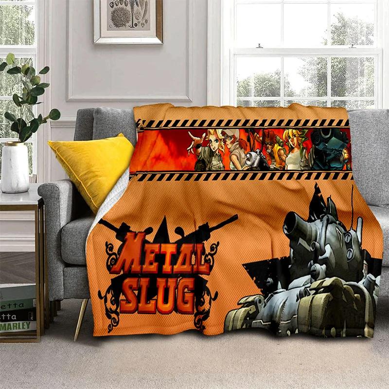 Ретро Игры Metal Slug Геймер Мультяшное Одеяло, Мягкое Пледовое Одеяло для Дома Спальни Кровати Дивана Пикника Путешествия Офиса Покрывало Дети