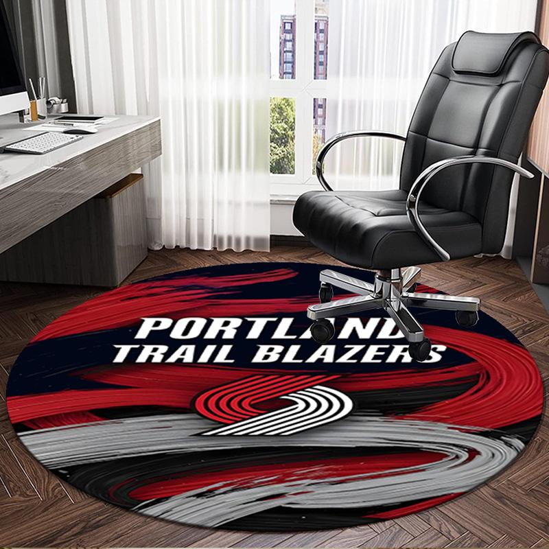 Portland Blazers Artwork Round Rug for Livingroom,Bedroom, Palyroom, Chair Rug, Area rug, Circle Carpet, Large Size Fan Christmas gift