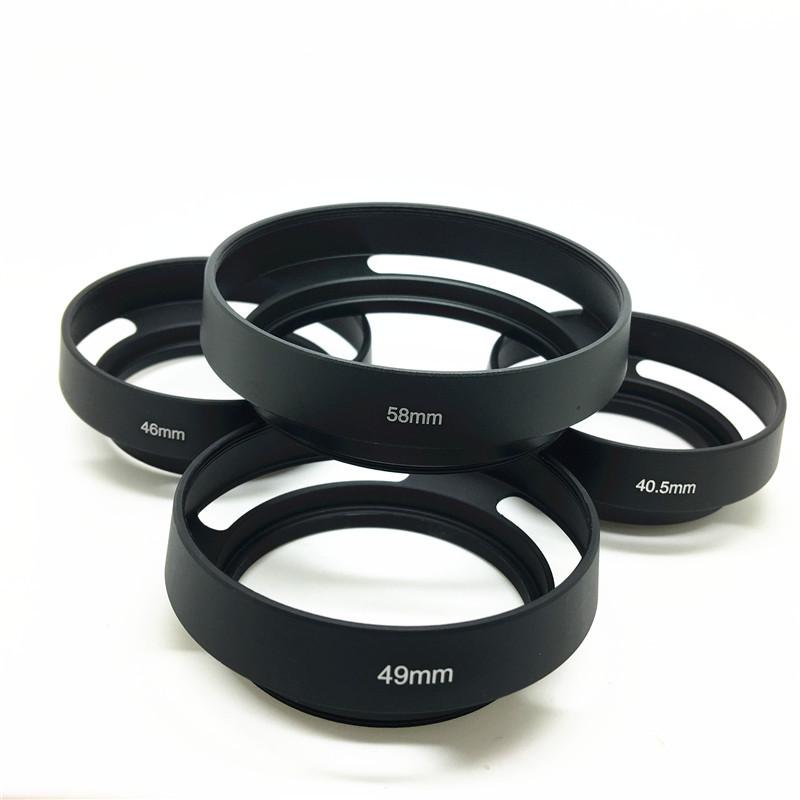 1PCS 40.5 43 46 49 52 55 58 62 67mm Black Vented Curved Metal camera lens Hood for Leica M for Pentax for canon Sony for Olympus