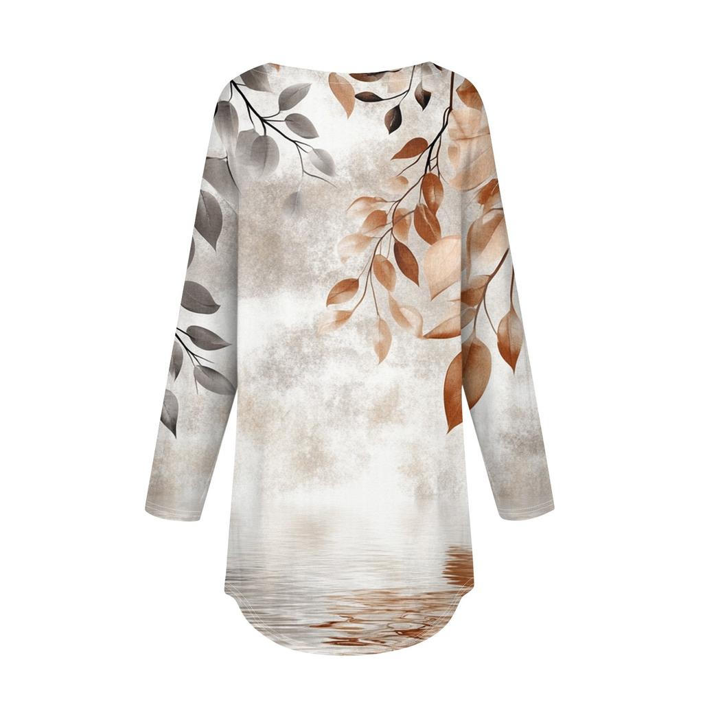 Женская мода с длинным рукавом и круглым вырезом, винтажный асимметричный пуловер