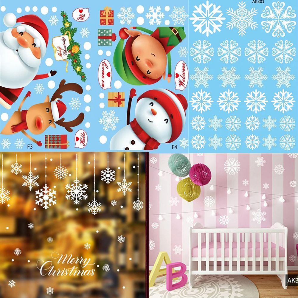 Xmas Merry Christmas New Year Santa Claus Window Sticker Murals Home Decals Christmas Wall Stickers