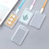 Transparent Card Cover Plastic Bus Card Cover Name Plate Protective Cover Campus Access Card Work Card Set Accessories Lanyard