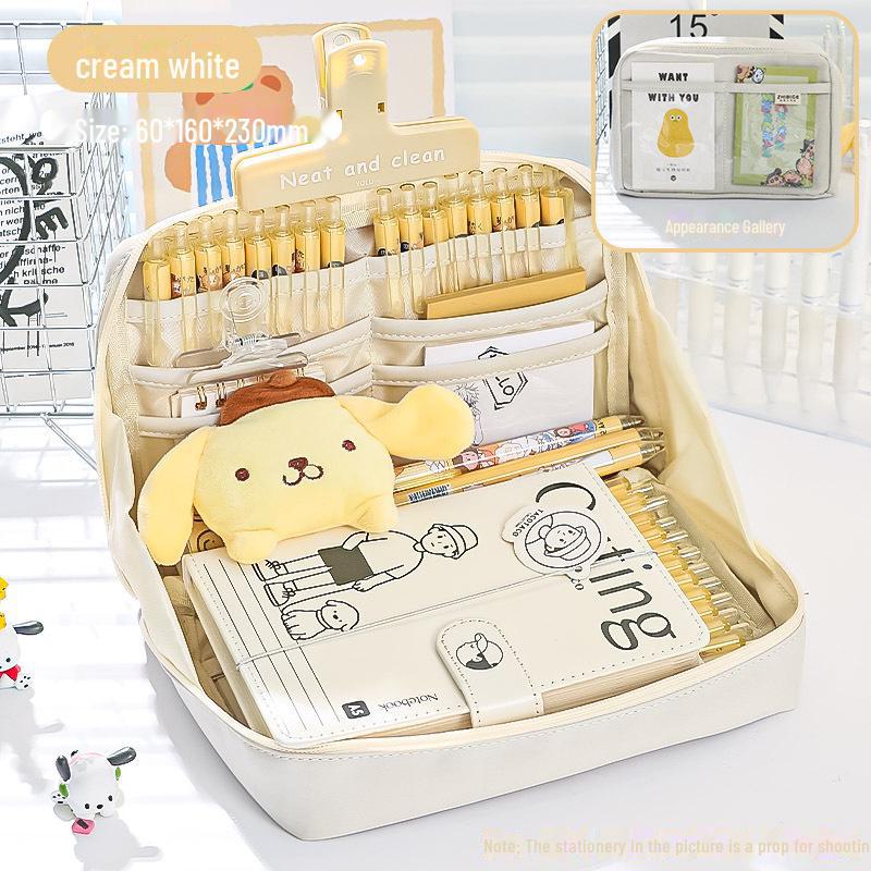 12-слойный пенал большой вместимости с изображением панды для девочек и мальчиков начальной и средней школы — ценный органайзер для канцелярских принадлежностей