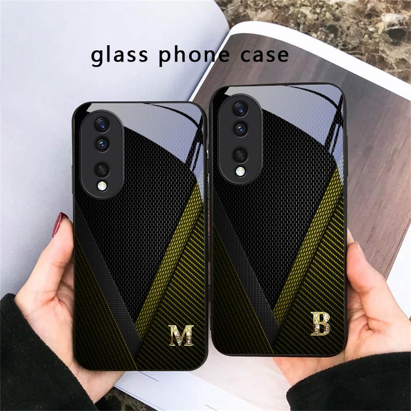 Элегантные буквы 'S M R' Чехол для телефона из стекла For Honor X5 Plus X30 X9c Smart X5b X9a X30 Max X50i 30 Pro 50 Pro 70 90 Smart 200 Lite