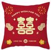 New Chinese Style Wedding Happy Word Wedding Pillow Wedding Room Plush Pillow Newlywed Bed Decoration Sofa Cushion