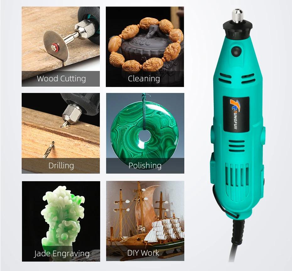 Мини-дрель Dremel 220 В/110 В DIY электроинструменты Мини-электродрель шлифовальная ручка ручная дрель полировальная машина вращающийся инструмент