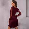 2025 Summer Sexy Slim Mesh Long-sleeved Dress Elegant Little Dress Women