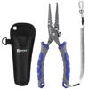 Booms Fishing XW12 Fishing Pliers, High Carbon Steel, with Hook Remover, Split Ring Opener, Sinker Shaver, and Nylon Case (8.5 Inch)