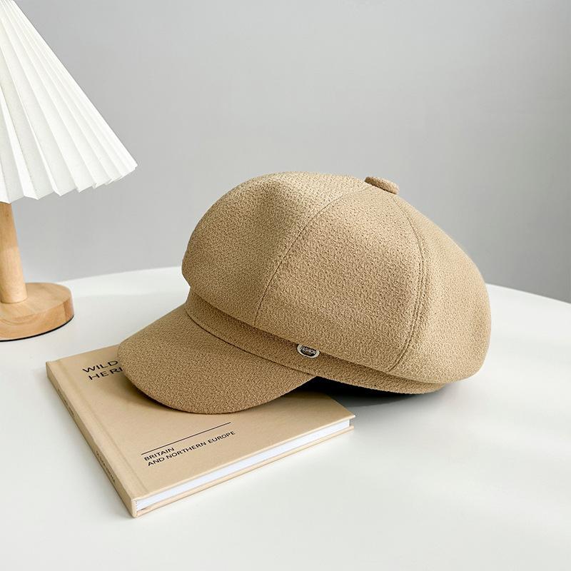 Восьмиугольная кепка для детей Ретро и универсальная Теплая кепка газетчика Ветрозащитная и подчеркивающая лицо Маленький берет для осени и зимы