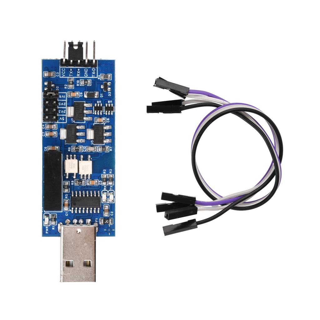 CH340 Opto-Isolated USB to TTL Serial Module 4-Level 5V/3.3V/2.5V/1.8V High Compatibility Stable Programming for Industrial