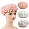 Waterproof Double-Layer Shower Cap, Anti-Smoke Fashion Hair Mask for Bath & Kitchen