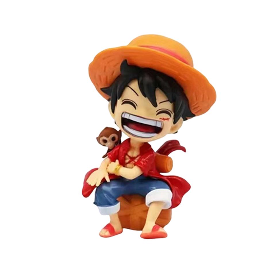 ONE PIECE  Набор из 6 шт. Аниме 12-15 см Монки Д. Луффи Q-Версия ПВХ Модель Настольное Украшение для Автомобиля Подарок на День Рождения Рождество для Детей Игрушки